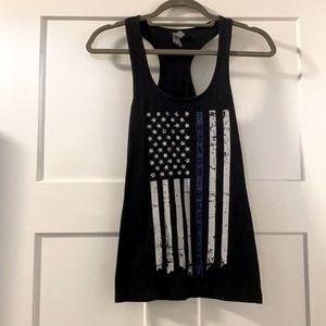 Blue line racer back. Lightly worn